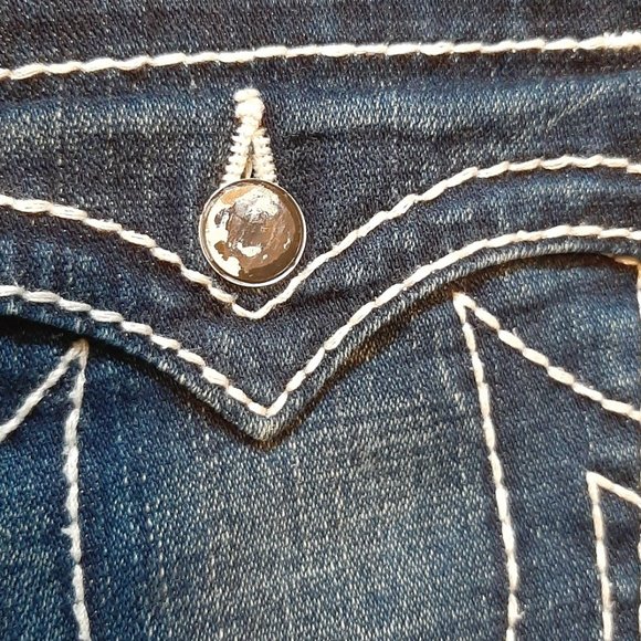 True Religion Dark Wash Bell Bottom Flare Leg Jeans SZ 31 - Picture 6 of 11